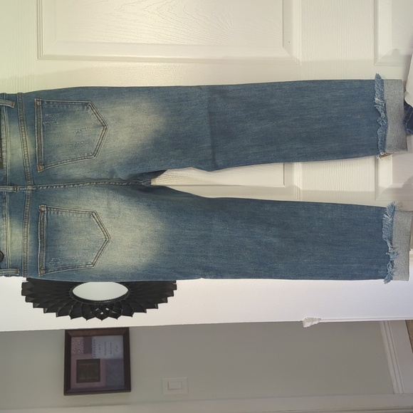 NWT RISEN HIGH WAISTED TURN BACK CUFF/UNCUFFED STRAIGHT JEANS SIZE 30/11 - Picture 7 of 7